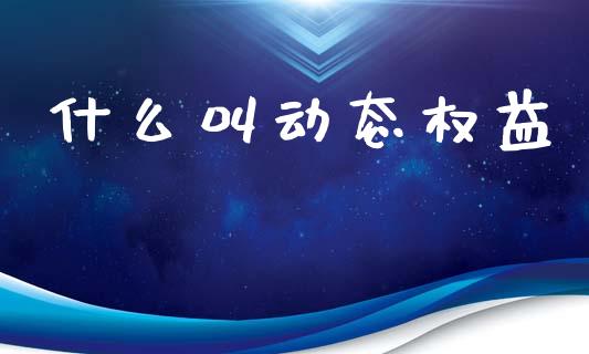 什么叫动态权益_https://www.fcdydaikuan.com_德指期货直播_第1张