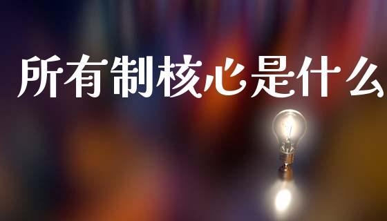 所有制核心是什么_https://www.fcdydaikuan.com_恒指期货直播_第1张