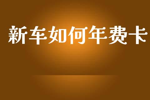 新车如何年费卡_https://www.fcdydaikuan.com_德指期货直播_第1张