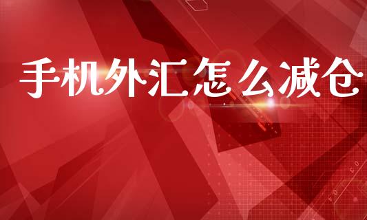 手机外汇怎么减仓_https://www.fcdydaikuan.com_恒生指数直播室_第1张