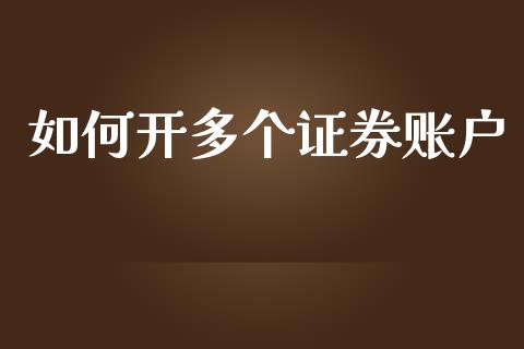 如何开多个证券账户_https://www.fcdydaikuan.com_恒指期货直播_第1张
