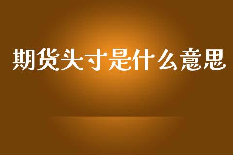 期货头寸是什么意思_https://www.fcdydaikuan.com_恒生指数直播室_第1张