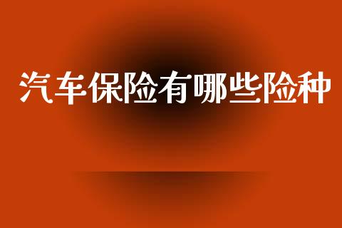 汽车保险有哪些险种_https://www.fcdydaikuan.com_恒指期货直播_第1张