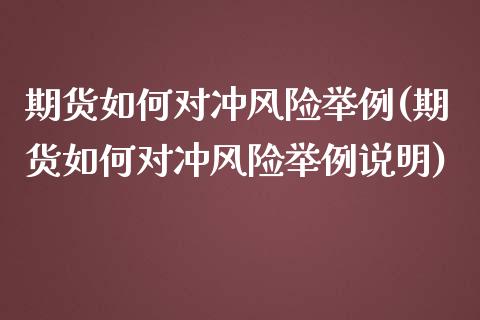 期货如何对冲风险举例(期货如何对冲风险举例说明)_https://www.fcdydaikuan.com_恒指期货直播_第1张
