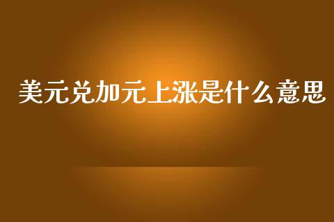 美元兑加元上涨是什么意思_https://www.fcdydaikuan.com_恒生指数直播室_第1张