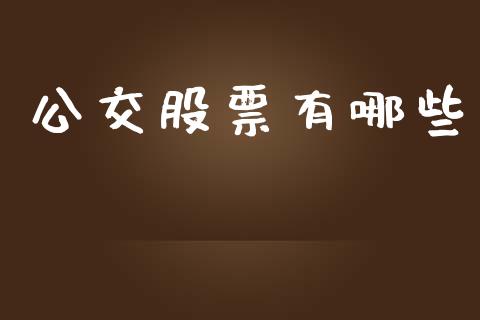公交股票有哪些_https://www.fcdydaikuan.com_恒指期货直播_第1张