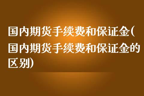 国内期货手续费和保证金(国内期货手续费和保证金的区别)_https://www.fcdydaikuan.com_黄金期货直播_第1张