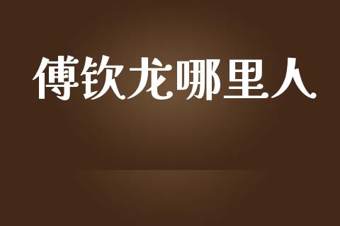 傅钦龙哪里人_https://www.fcdydaikuan.com_恒指期货直播_第1张
