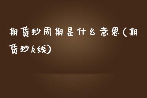 期货秒周期是什么意思(期货秒k线)_https://www.fcdydaikuan.com_恒生指数直播室_第1张