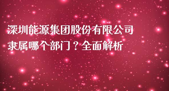 深圳能源集团股份有限公司隶属哪个部门?全面解析_恒指期货直播_第1张_恒生指数直播室_恒指期货直播_德指期货直播_黄金期货直播 深圳能源集团股份有限公司隶属哪个部门?全面解析_https://www.fcdydaikuan.com_恒指期货直播_第1张
