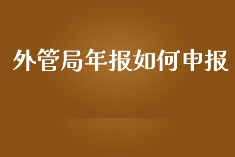 外管局年报如何申报_https://www.fcdydaikuan.com_恒生指数直播室_第1张