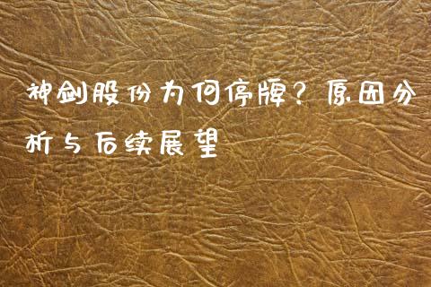 神剑股份为何停牌？原因分析与后续展望_https://www.fcdydaikuan.com_德指期货直播_第1张