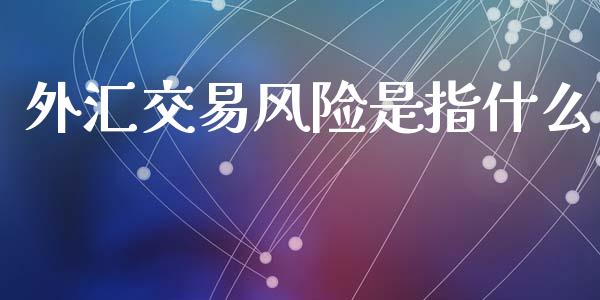 外汇交易风险是指什么_https://www.fcdydaikuan.com_黄金期货直播_第1张