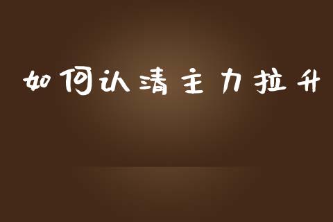 如何认清主力拉升_https://www.fcdydaikuan.com_德指期货直播_第1张