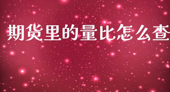 期货里的量比怎么查_https://www.fcdydaikuan.com_恒指期货直播_第1张
