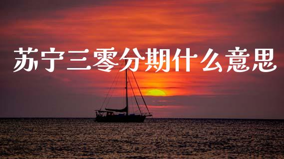 苏宁三零分期什么意思_https://www.fcdydaikuan.com_德指期货直播_第1张