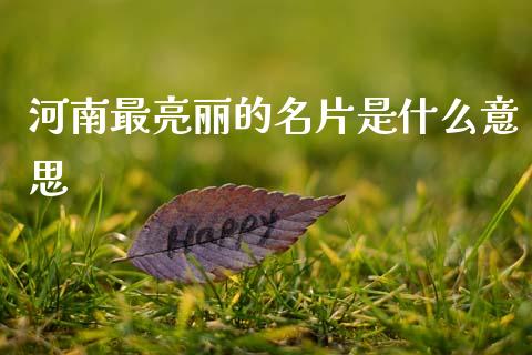 河南最亮丽的名片是什么意思_https://www.fcdydaikuan.com_恒指期货直播_第1张