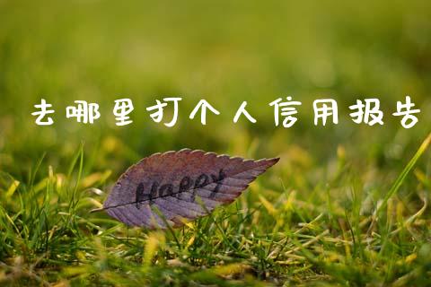 去哪里打个人信用报告_https://www.fcdydaikuan.com_德指期货直播_第1张