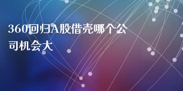 360回归A股借壳哪个公司机会大_https://www.fcdydaikuan.com_恒指期货直播_第1张