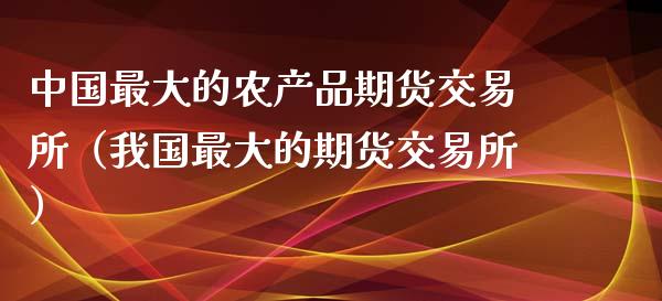 中国最大的农产品期货交易所（我国最大的期货交易所）_https://www.fcdydaikuan.com_恒生指数直播室_第1张