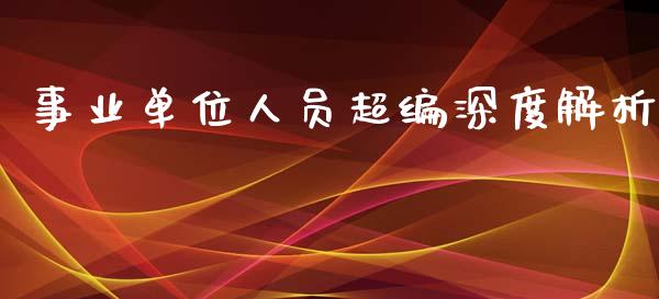 事业单位人员超编深度解析_https://www.fcdydaikuan.com_恒指期货直播_第1张