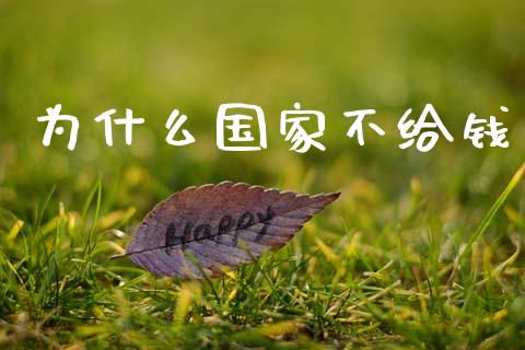 为什么国家不给钱_https://www.fcdydaikuan.com_恒指期货直播_第1张