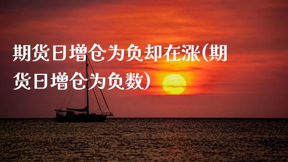 期货日增仓为负却在涨(期货日增仓为负数)_https://www.fcdydaikuan.com_德指期货直播_第1张