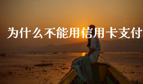 为什么不能用信用卡支付_https://www.fcdydaikuan.com_德指期货直播_第1张
