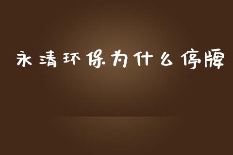 永清环保为什么停牌_https://www.fcdydaikuan.com_黄金期货直播_第1张