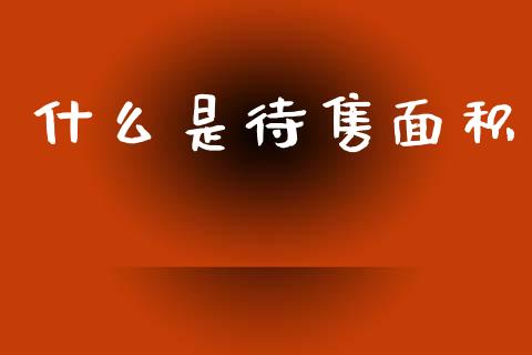 什么是待售面积_https://www.fcdydaikuan.com_黄金期货直播_第1张