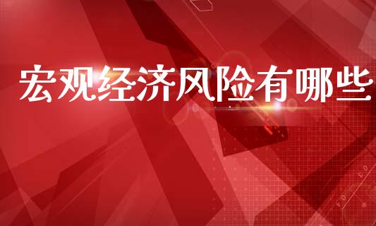 宏观经济风险有哪些_https://www.fcdydaikuan.com_黄金期货直播_第1张