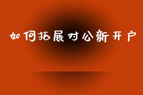 如何拓展对公新开户_https://www.fcdydaikuan.com_黄金期货直播_第1张
