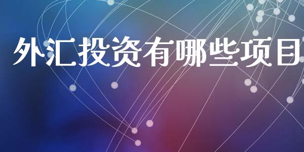 外汇投资有哪些项目_https://www.fcdydaikuan.com_恒生指数直播室_第1张