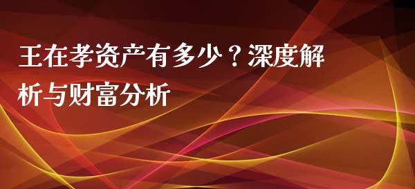 王在孝资产有多少？深度解析与财富分析_https://www.fcdydaikuan.com_德指期货直播_第1张