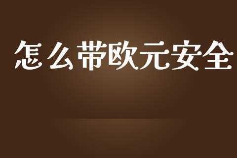 怎么带欧元安全_https://www.fcdydaikuan.com_黄金期货直播_第1张