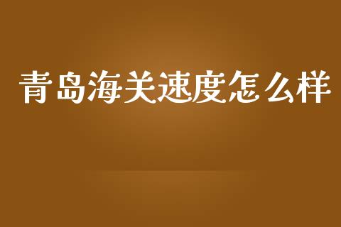 青岛海关速度怎么样_https://www.fcdydaikuan.com_黄金期货直播_第1张