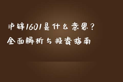 泸锌1601是什么意思？全面解析与投资指南_https://www.fcdydaikuan.com_恒生指数直播室_第1张