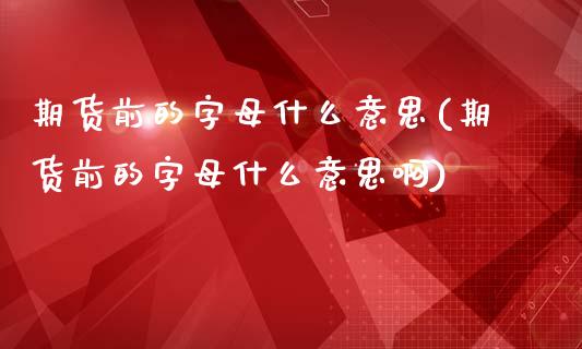 期货前的字母什么意思(期货前的字母什么意思啊)_https://www.fcdydaikuan.com_德指期货直播_第1张