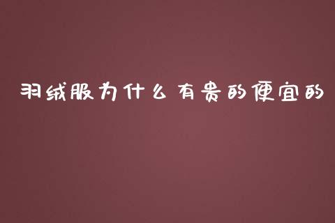羽绒服为什么有贵的便宜的_https://www.fcdydaikuan.com_黄金期货直播_第1张