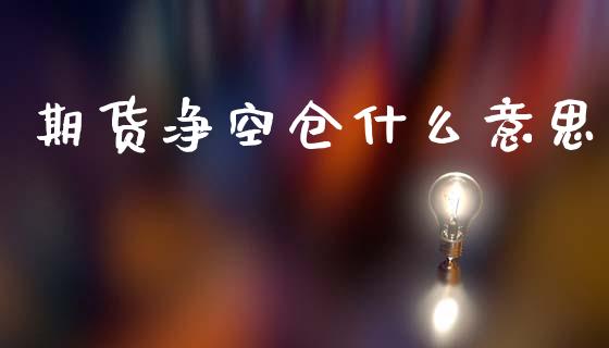 期货净空仓什么意思_https://www.fcdydaikuan.com_恒生指数直播室_第1张
