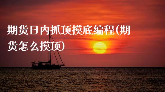 期货日内抓顶摸底编程(期货怎么摸顶)_https://www.fcdydaikuan.com_黄金期货直播_第1张