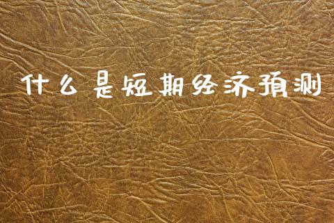 什么是短期经济预测_https://www.fcdydaikuan.com_黄金期货直播_第1张