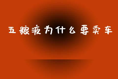 五粮液为什么要卖车_https://www.fcdydaikuan.com_恒指期货直播_第1张