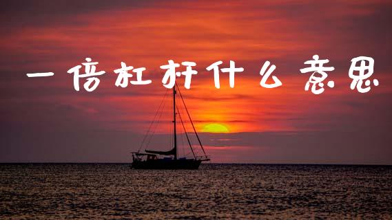 一倍杠杆什么意思_https://www.fcdydaikuan.com_黄金期货直播_第1张