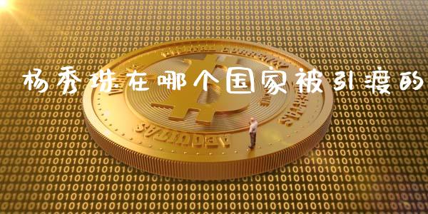 杨秀珠在哪个国家被引渡的_https://www.fcdydaikuan.com_恒生指数直播室_第1张