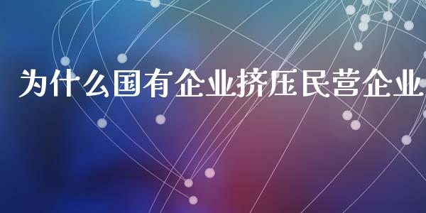 为什么国有企业挤压民营企业_https://www.fcdydaikuan.com_黄金期货直播_第1张