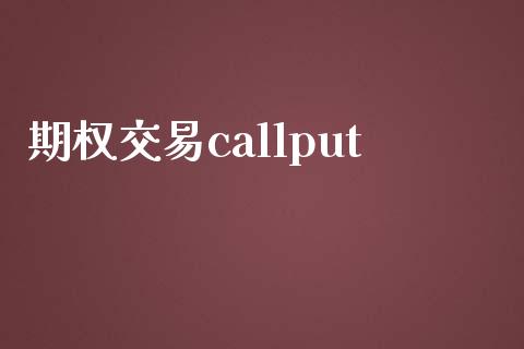 期权交易callput_https://www.fcdydaikuan.com_恒指期货直播_第1张
