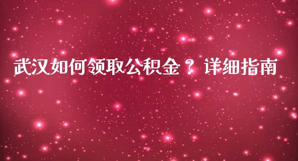 武汉如何领取公积金？ 详细指南_https://www.fcdydaikuan.com_黄金期货直播_第1张