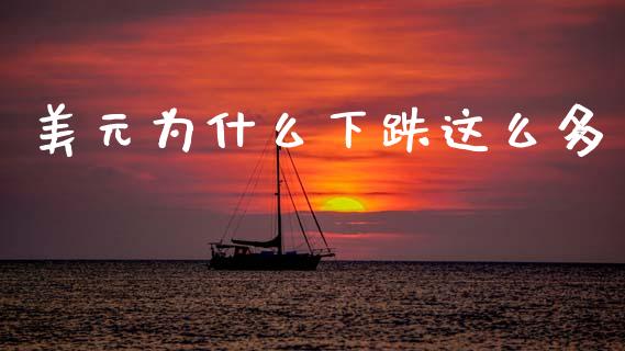 美元为什么下跌这么多_https://www.fcdydaikuan.com_德指期货直播_第1张