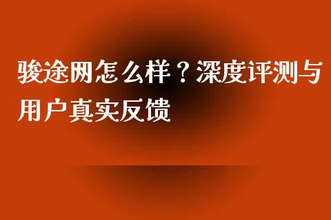 骏途网怎么样？深度评测与用户真实反馈_https://www.fcdydaikuan.com_黄金期货直播_第1张